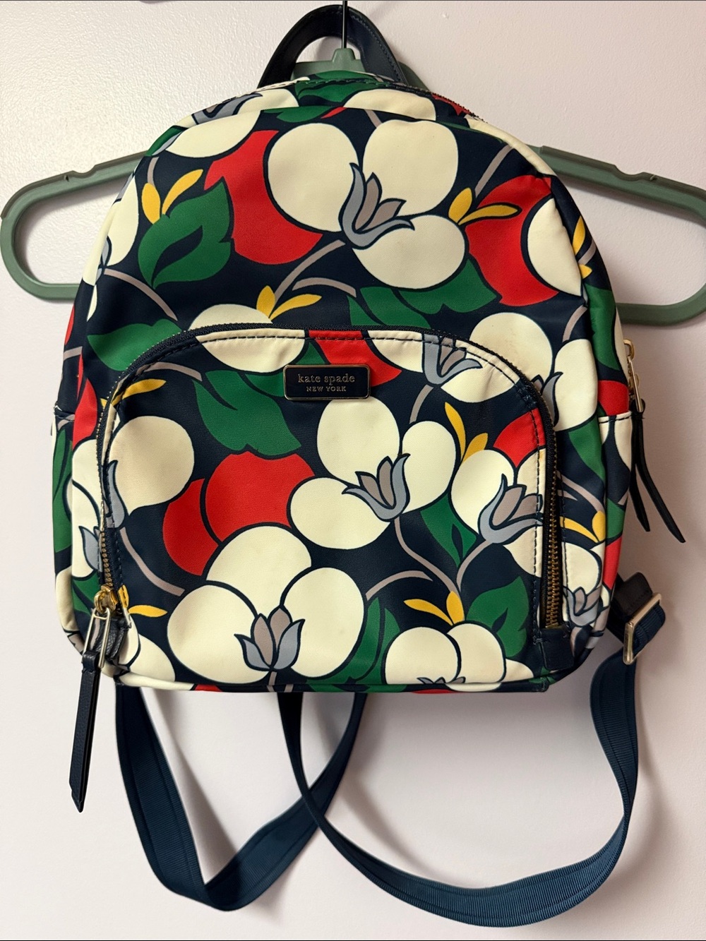 kate spade Dawn Breezy Floral Print Mini Backpack - Navy, white, Red, Green
